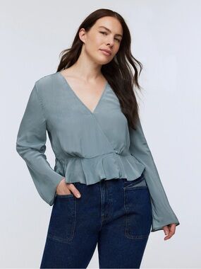 Bell-Sleeve Wrap Top